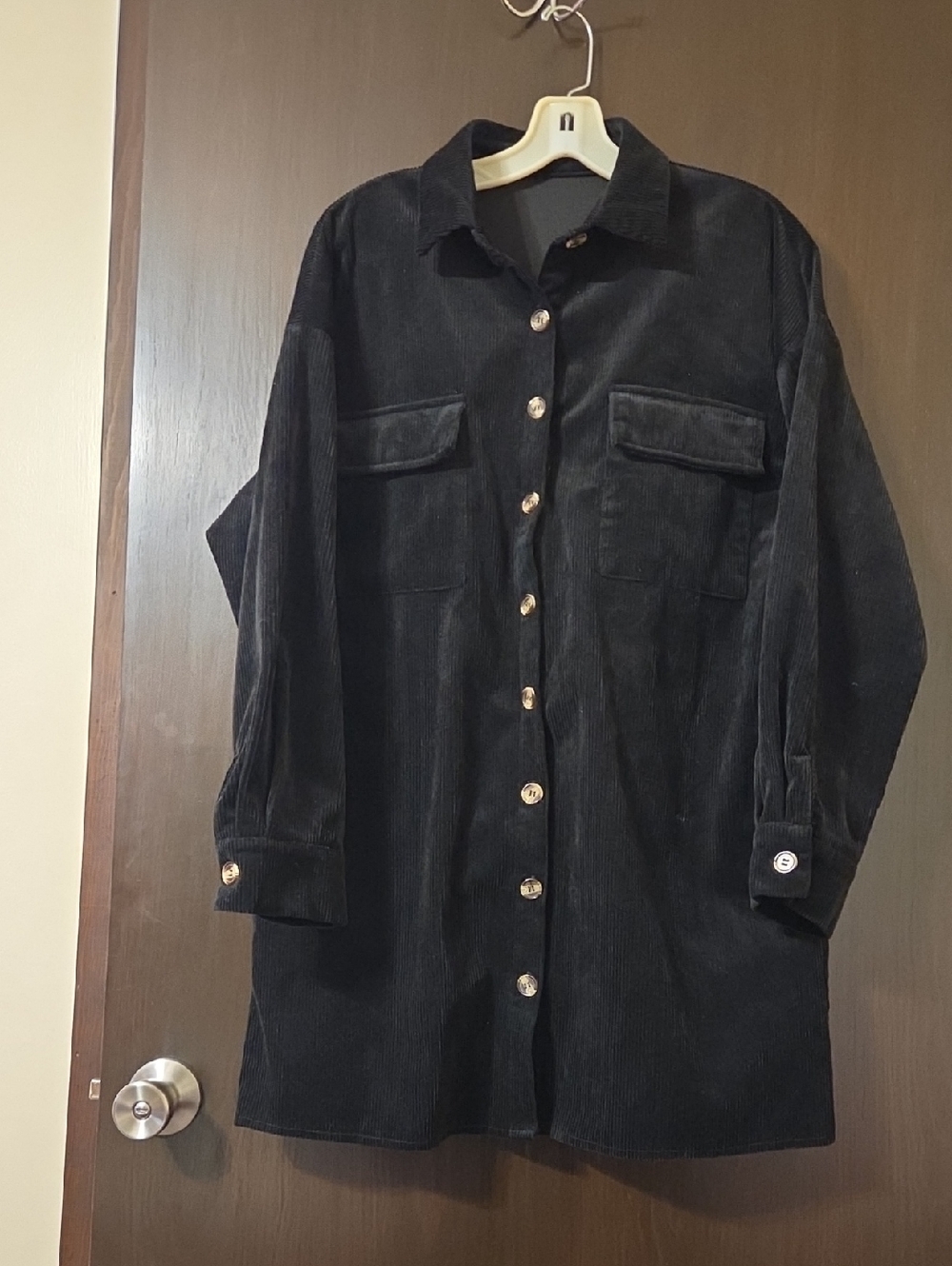 no brand name ladies black corduroy jacket Medium unisex
